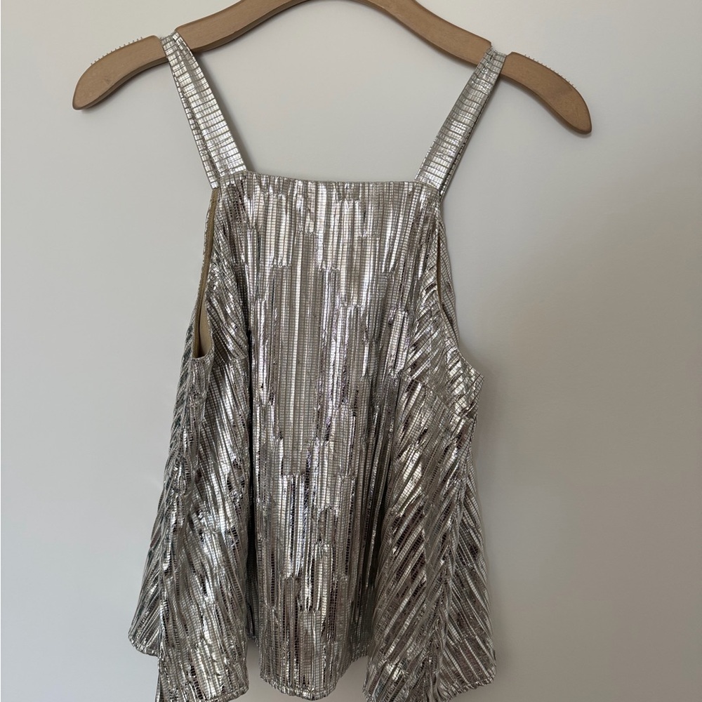 Maeve Silver Metallic Camisole Top